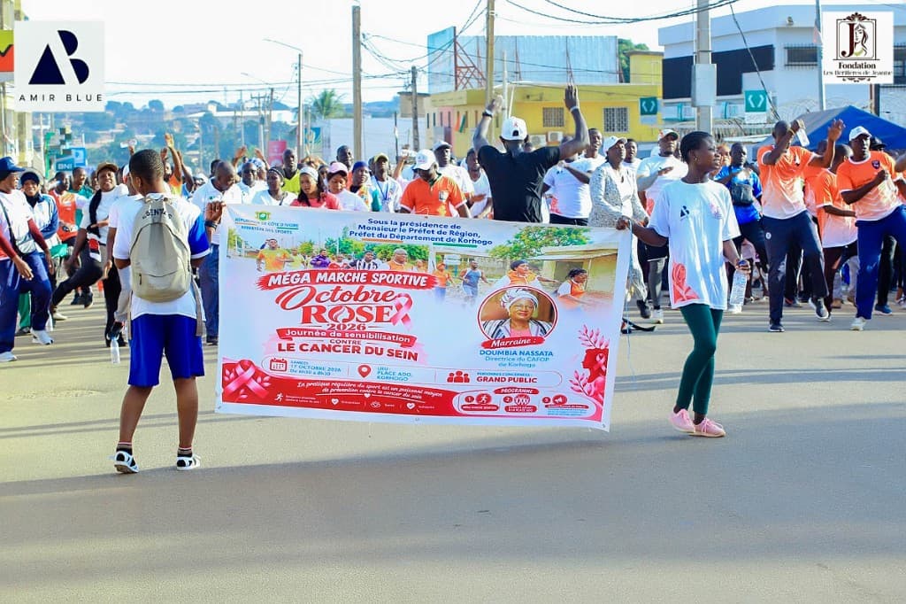 Jeune Rose · mobilisation, sport et sensibilisation Octobre Rose 2026 à Korhogo